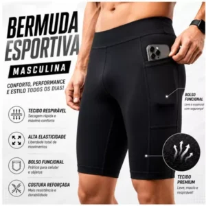 Bermuda Masculina com Bolso